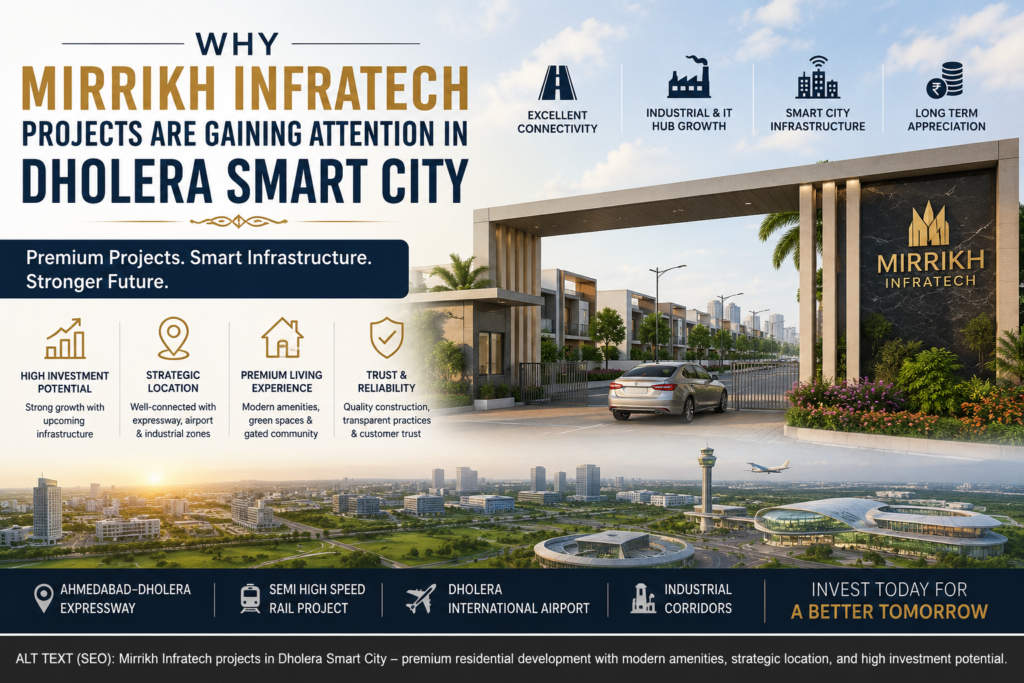 Mirrikh Infratech projects in Dholera Smart City with premium infrastructure and investment potential