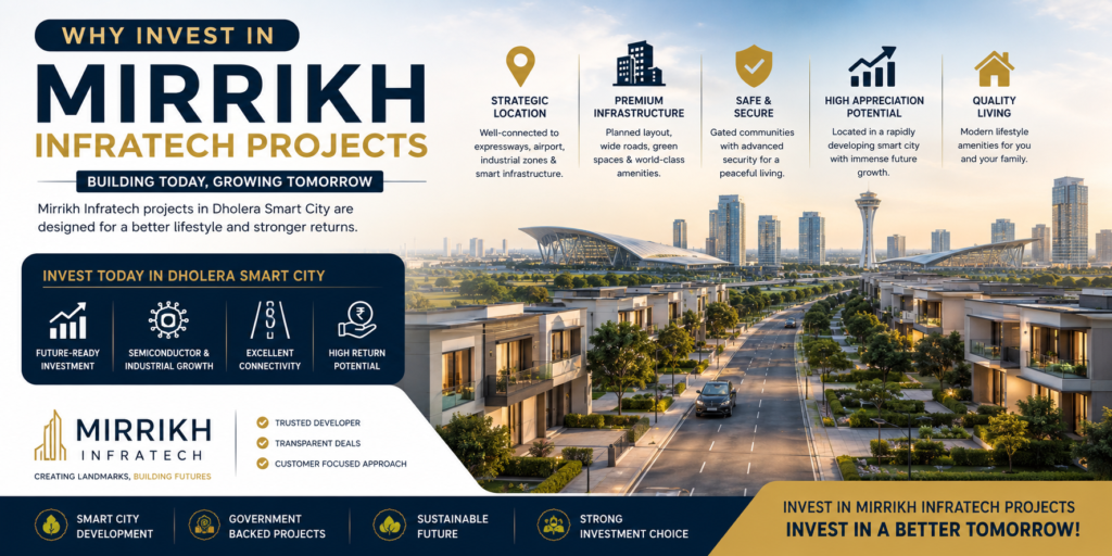 Why Invest in Mirrikh Infratech Projects in Dholera Smart City with premium infrastructure and future growth potential