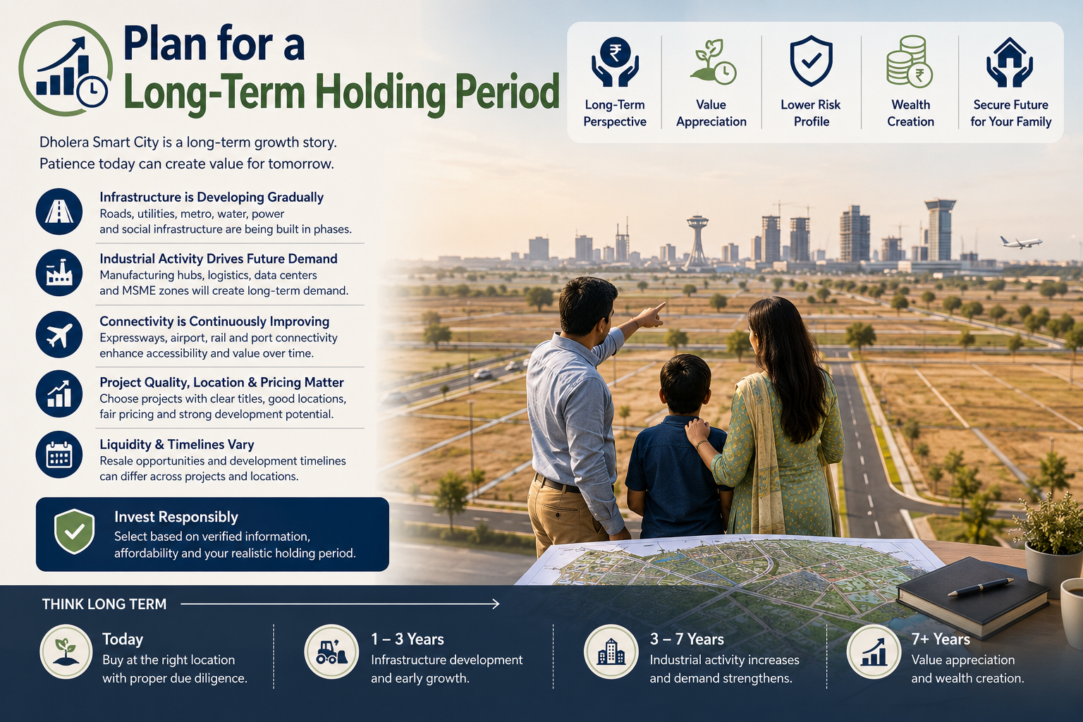 How to invest in Dholera Smart City with a realistic long-term property holding period