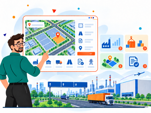 Industrial plots in Dholera showing location comparison, road connectivity, logistics access, zoning and industrial infrastructure