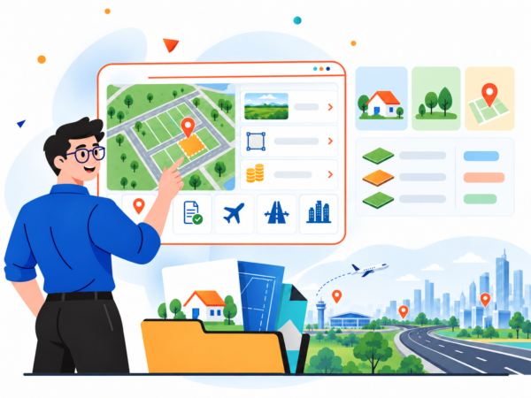 Residential plots in Dholera showing project location, plot comparison and connectivity to airport and expressway